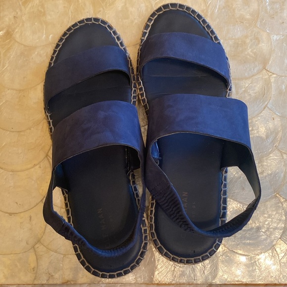 Cole Haan cloud feel double strap sandal, navy blue leather size 8 - Picture 2 of 6